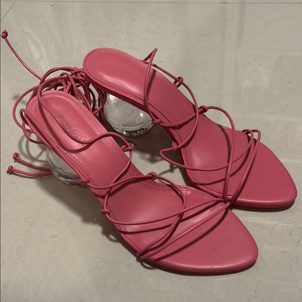 Cult Gaia Elegant Pink Strappy Heels